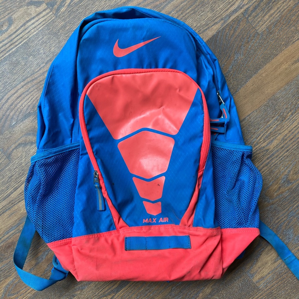 Blue and Coral Large Nike Backpack
